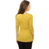 image:imageAllegra K Womens Cowl Neck Tops Long Sleeve Buttons Decor Tuinc Shirts Ruched TopYellow