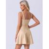 image:imageAllegra K Womens Plaid Tube Dress Zip Up Strap Sleeveless Party Mini ALine DressKhaki