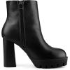 image:imageAllegra K Womens Platform Lug Sole Round Toe Side Zip Block Heeled Chelsea BootsBlack