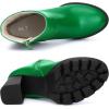 image:imageAllegra K Womens Platform Lug Sole Round Toe Side Zip Block Heeled Chelsea BootsGreen