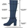 image:imageAllegra K Womens Side Zipper Chunky Heel Knee High Navy Blue Boots 9 M US 