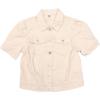 image:imageAllegra K Casual Jean Jacket for Womens Short Puff Sleeves ButtonDown Denim JacketBeige
