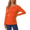 image:imageAllegra K Womens Cowl Neck Tops Long Sleeve Buttons Decor Tuinc Shirts Ruched TopOrange