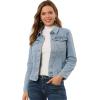 image:imageAllegra K Womens Denim Coat Jean Button Front Washed Vintage Jacket