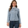 image:imageAllegra K Womens Denim Coat Jean Button Front Washed Vintage Jacket