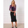 image:imageAllegra K Bolero Shrug for Womens Elegant 34 Sleeve Mesh Sheer Cardigan Formal Jacket for Evening DressesDark Purple