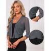image:imageAllegra K Bolero Shrug for Womens Elegant 34 Sleeve Mesh Sheer Cardigan Formal Jacket for Evening DressesGray