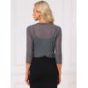 image:imageAllegra K Bolero Shrug for Womens Elegant 34 Sleeve Mesh Sheer Cardigan Formal Jacket for Evening DressesGray
