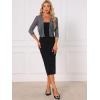image:imageAllegra K Bolero Shrug for Womens Elegant 34 Sleeve Mesh Sheer Cardigan Formal Jacket for Evening DressesGray