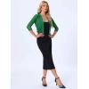 image:imageAllegra K Bolero Shrug for Womens Elegant 34 Sleeve Mesh Sheer Cardigan Formal Jacket for Evening DressesGreen