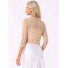 image:imageAllegra K Bolero Shrug for Womens Elegant 34 Sleeve Mesh Sheer Cardigan Formal Jacket for Evening DressesKhaki
