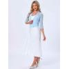 image:imageAllegra K Bolero Shrug for Womens Elegant 34 Sleeve Mesh Sheer Cardigan Formal Jacket for Evening DressesLight Blue