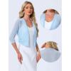 image:imageAllegra K Bolero Shrug for Womens Elegant 34 Sleeve Mesh Sheer Cardigan Formal Jacket for Evening DressesLight Blue