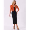 image:imageAllegra K Bolero Shrug for Womens Elegant 34 Sleeve Mesh Sheer Cardigan Formal Jacket for Evening DressesOrange