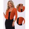 image:imageAllegra K Bolero Shrug for Womens Elegant 34 Sleeve Mesh Sheer Cardigan Formal Jacket for Evening DressesOrange