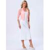 image:imageAllegra K Bolero Shrug for Womens Elegant 34 Sleeve Mesh Sheer Cardigan Formal Jacket for Evening DressesPink