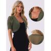 image:imageAllegra K Casual Short Sleeve Mesh Sheer Shrug for Women Open Front Cropped Cardigan BoleroArmy Green