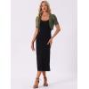 image:imageAllegra K Casual Short Sleeve Mesh Sheer Shrug for Women Open Front Cropped Cardigan BoleroArmy Green