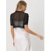 image:imageAllegra K Casual Short Sleeve Mesh Sheer Shrug for Women Open Front Cropped Cardigan BoleroBlack