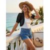 image:imageAllegra K Casual Short Sleeve Mesh Sheer Shrug for Women Open Front Cropped Cardigan BoleroBlack