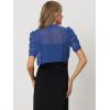 image:imageAllegra K Casual Short Sleeve Mesh Sheer Shrug for Women Open Front Cropped Cardigan BoleroBlue
