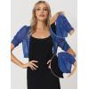 image:imageAllegra K Casual Short Sleeve Mesh Sheer Shrug for Women Open Front Cropped Cardigan BoleroBlue
