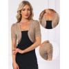 image:imageAllegra K Casual Short Sleeve Mesh Sheer Shrug for Women Open Front Cropped Cardigan BoleroCamel