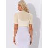 image:imageAllegra K Casual Short Sleeve Mesh Sheer Shrug for Women Open Front Cropped Cardigan BoleroLight Apricot
