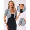 image:imageAllegra K Casual Short Sleeve Mesh Sheer Shrug for Women Open Front Cropped Cardigan BoleroLight Grey