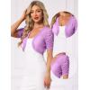 image:imageAllegra K Casual Short Sleeve Mesh Sheer Shrug for Women Open Front Cropped Cardigan BoleroLight Purple