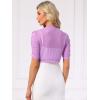 image:imageAllegra K Casual Short Sleeve Mesh Sheer Shrug for Women Open Front Cropped Cardigan BoleroLight Purple