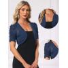 image:imageAllegra K Casual Short Sleeve Mesh Sheer Shrug for Women Open Front Cropped Cardigan BoleroNavy Blue