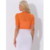 image:imageAllegra K Casual Short Sleeve Mesh Sheer Shrug for Women Open Front Cropped Cardigan BoleroOrange