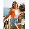 image:imageAllegra K Casual Short Sleeve Mesh Sheer Shrug for Women Open Front Cropped Cardigan BoleroOrange