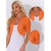 image:imageAllegra K Casual Short Sleeve Mesh Sheer Shrug for Women Open Front Cropped Cardigan BoleroOrange