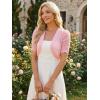 image:imageAllegra K Casual Short Sleeve Mesh Sheer Shrug for Women Open Front Cropped Cardigan BoleroPink