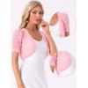 image:imageAllegra K Casual Short Sleeve Mesh Sheer Shrug for Women Open Front Cropped Cardigan BoleroPink