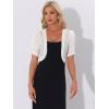 image:imageAllegra K Casual Short Sleeve Mesh Sheer Shrug for Women Open Front Cropped Cardigan BoleroWhite