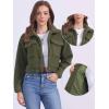 image:imageAllegra K Fuzzy Fleece Jacket for Womens Casual Faux Fur Button Winter Outerwear Short CoatArmy Green