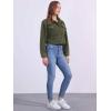 image:imageAllegra K Fuzzy Fleece Jacket for Womens Casual Faux Fur Button Winter Outerwear Short CoatArmy Green