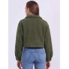 image:imageAllegra K Fuzzy Fleece Jacket for Womens Casual Faux Fur Button Winter Outerwear Short CoatArmy Green