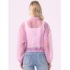 image:imageAllegra K Sheer Bomber Jacket for Womens Zip Up Long Sleeve See Through JacketsLight Purple