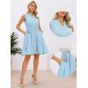 image:imageAllegra K Sleeveless Dress for Womens Tiered A Line V Neck Fitted Waist Casual Dresses with PocketsLight Blue