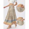 image:imageAllegra K Summer Boho Maxi Skirts for Women Floral Flowy Ruffle Tiered Long Skirts with PocketsBeige