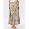 image:imageAllegra K Summer Boho Maxi Skirts for Women Floral Flowy Ruffle Tiered Long Skirts with PocketsBeige