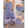 image:imageAllegra K Summer Boho Maxi Skirts for Women Floral Flowy Ruffle Tiered Long Skirts with PocketsBlue Purple