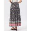image:imageAllegra K Summer Boho Maxi Skirts for Women Floral Flowy Ruffle Tiered Long Skirts with PocketsDark Blue
