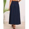 image:imageAllegra K Summer Flowy Long Skirts for Women 2026 Elastic High Waist Casual Maxi SkirtDark Blue