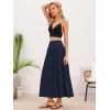 image:imageAllegra K Summer Flowy Long Skirts for Women 2026 Elastic High Waist Casual Maxi SkirtDark Blue