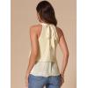 image:imageAllegra K Summer Halter Tank Tops for Womens Casual Elegant Satin Pleated Flowy Blouses ShirtsApricot